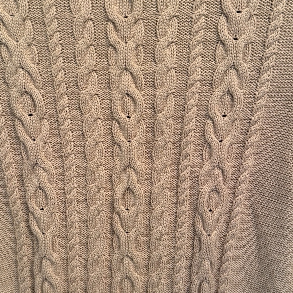 L.L. Bean Button Cable-Knit Button Down Long Card… - image 8